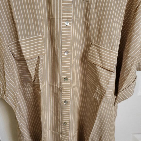 J Jill sandbar/white striped blouse NWOT 2X - Picture 5 of 13
